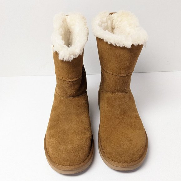 Koolaburra Aribel Short Winter Boots, Chestnut Suede, Women's 7 M - Picture 2 of 6